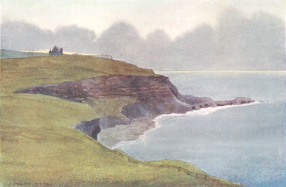 YORKS. The Coast. Whitby Abbey from the Cliffs 1908 old antique print picture